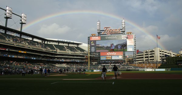 Detroit Tigers prestou homenagem à cantora Aretha Franklin (Foto: Duane Burleson/Getty Images)