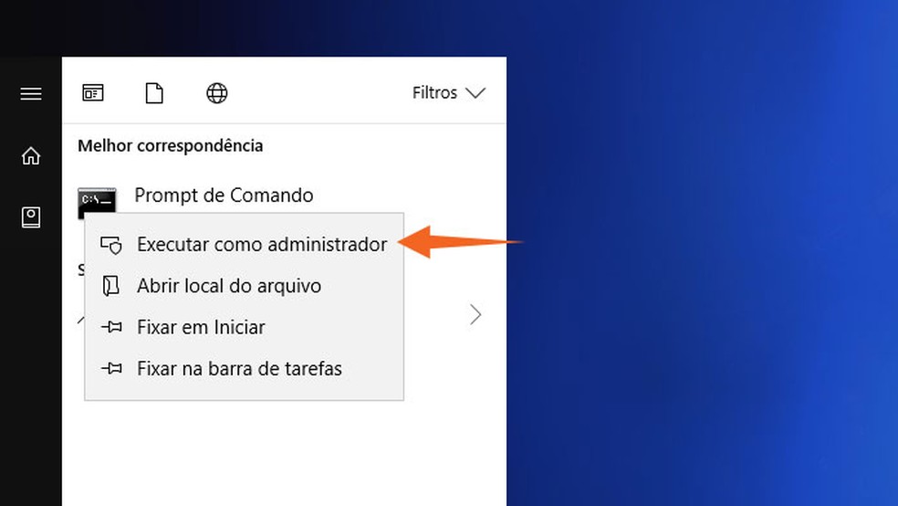Abra o Prompt de Comando como administrador no Windows (Foto: Reprodução/Tais Carvalho)