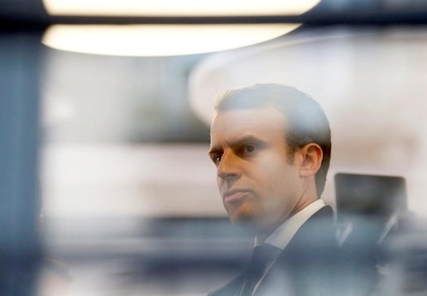 Macron faz campanha em Rodez (Foto: Regis Duvignau/Reuters)