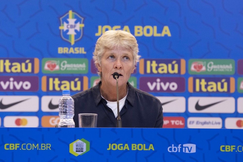 Pia Sundhage divulgou convocação nesta quinta-feira — Foto: Lucas Figueiredo/CBF