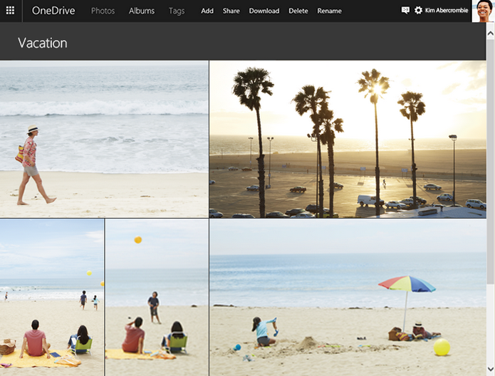 OneDrive incluiu interface Albums, que destaca fotos (Foto: Divulgação/ Microsoft)