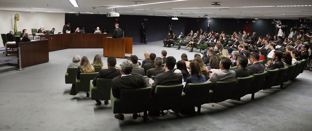 Julgamento do pedido de liberdade do ex-presidente Luiz Inácio Lula da Silva na Segunda Turma do Supremo Tribunal Federal — Foto: Nelson Jr./SCO/STF