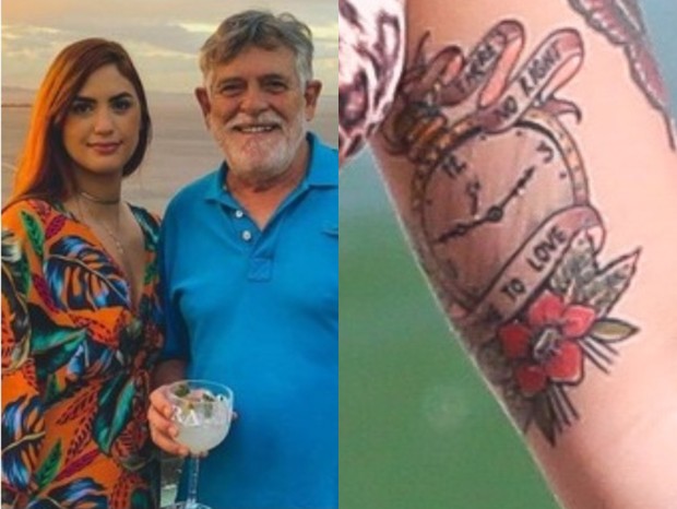 Carolina Junger exibe tatuagem para Zé de Abreu (Foto: Reprodução/Instagram/AgNews)
