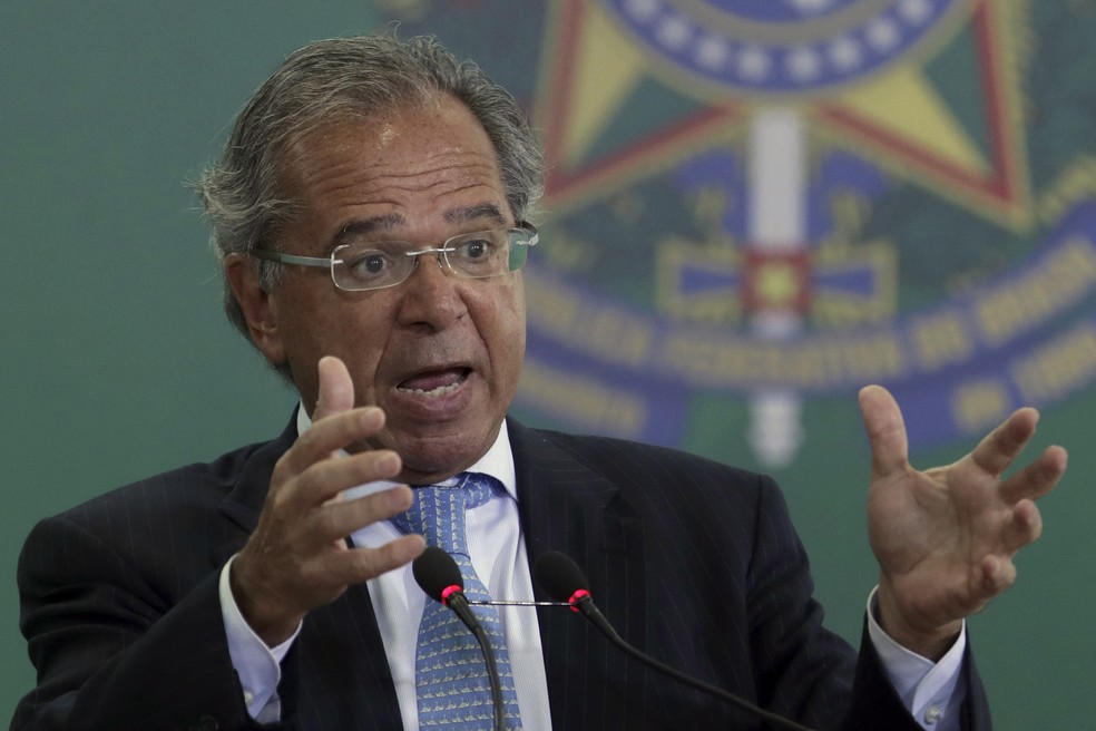 O ministro da Economia, Paulo Guedes â€” Foto: Eraldo Peres/AP