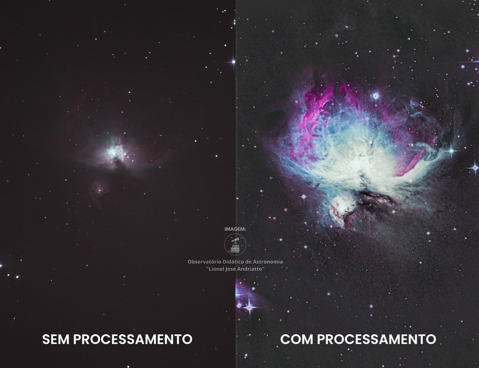 Imagens utilizam técnica utilizada pela primeira vez pelo observatório da Unesp de Bauru — Foto: Observatório Didático de Astronomia “Lionel José Andriatto”/Divulgação