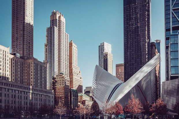 Oculus building, designed by Santiago Calatrava, The Woolworth Building, 9/11 Memorial park, World Trade Center, Lower Manhattan. USA. January 2018 (Foto: Getty Images)