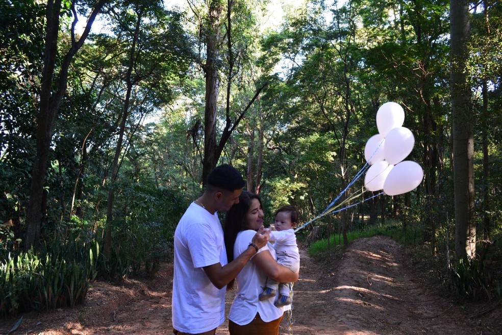 Filho de Kézia já chama o namorado dela de pai; sonho de Lucas era poder adotar uma criança com síndrome de down — Foto: Arquivo Pessoal 