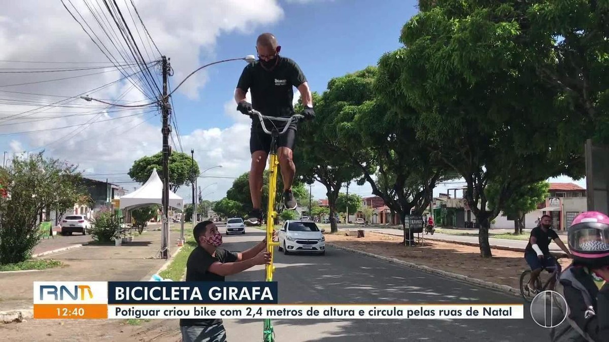 Potiguar cria 'bicicleta girafa' com mais de 2 metros de altura | Rio  Grande do Norte | G1