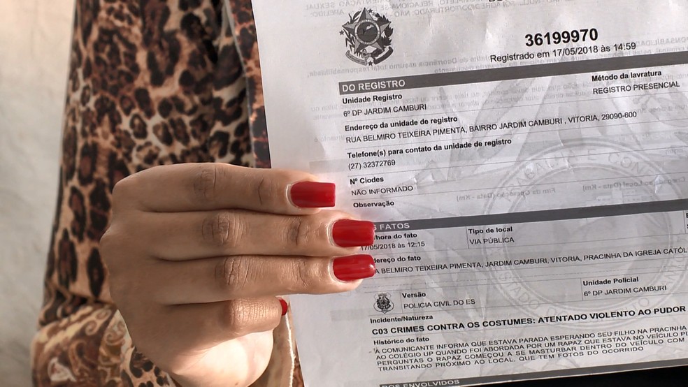 Boletim de ocorrência foi registrado na polícia — Foto: Samy Ferreira/ TV Gazeta