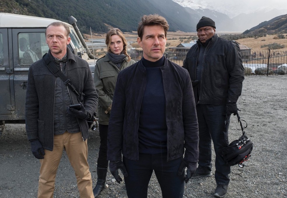 Tom Cruise durante gravação de 'Missão Impossível' na Nova Zelândia (Foto: Reprodução/Twitter)