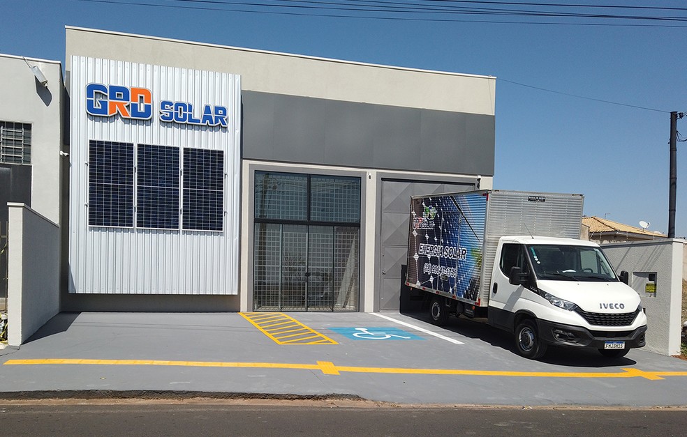 Fachada do novo escritório da GRD Solar, em Presidente Prudente -SP..  — Foto: Cedida