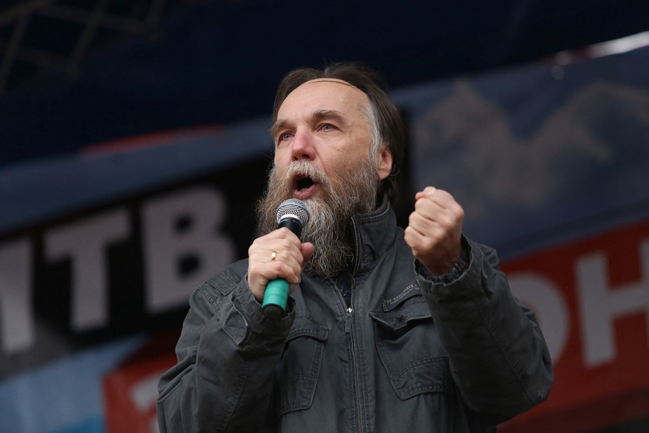 Alexander Dugin, filósofo russo, durante um discurso em Moscou em 2014