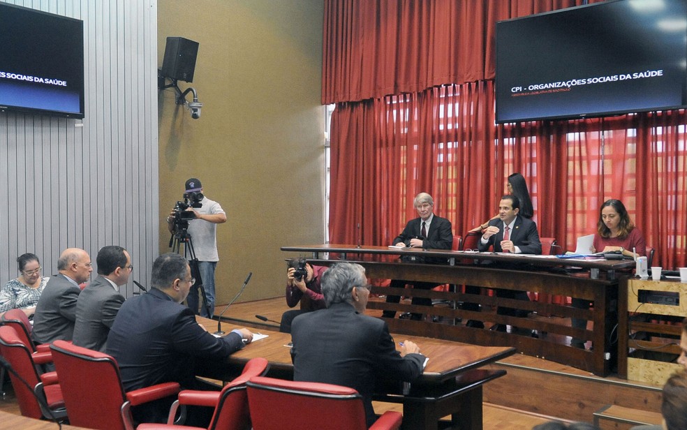 Reunião da CPI das OSS, em funcionamento atualmente na Alesp, no último dia 18 (Foto: Carol Jacob/Alesp)