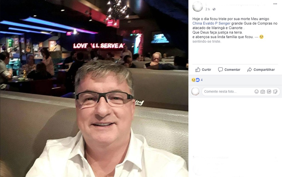 Evaldo PavÃ£o Senger foi morto na frente do filho em MS (Foto: ReproduÃ§Ã£o/Facebook)