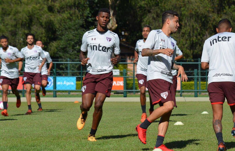 Jogadores do São Paulo em treino na pré-temporada de 2018 (Foto: Divulgação/saopaulofc.net)