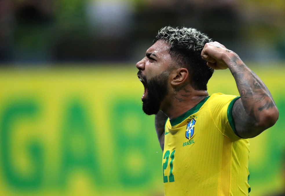 Gabigol está de volta após marcar dois gols pelo Brasil na data Fifa — Foto: Ricardo Moraes/Reuters