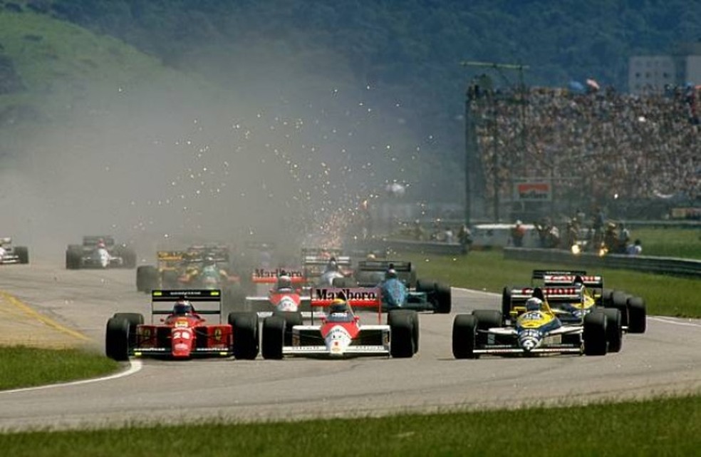 Largada do GP do Brasil de 1989, em Jacarepaguá — Foto: Getty Images