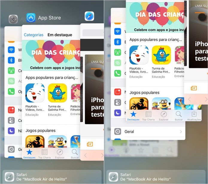 Fechando três aplicativos de uma vez no iOS 9 (Foto: Reprodução/Helito Bijora) 