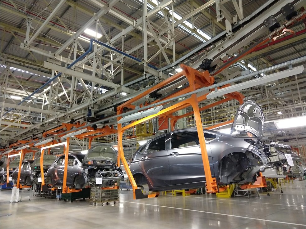 90 unidades do Fit são produzidas por dia na nova fábrica da Honda em Itirapina (SP) — Foto: Gabrielle Chagas/G1