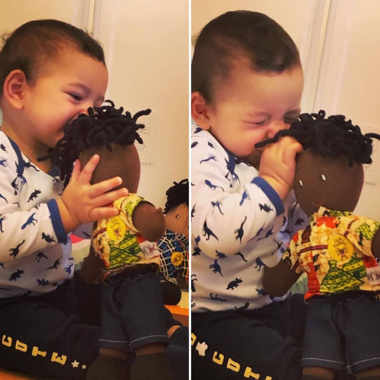 Andréia Sadi mostra reação de gêmeo ao receber presente de Maju Coutinho (Foto: Reprodução / Instagram)