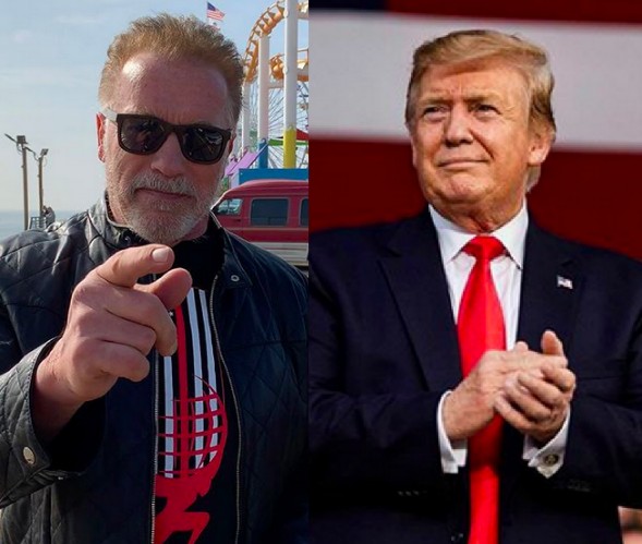 O ator Arnold Schwarzenegger e o presidente dos EUA, Donald Trump (Foto: Instagram)