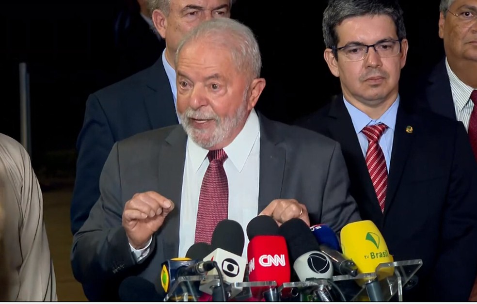 Lula deu entrevista coletiva após encontros com autoridades em Brasília — Foto: Reprodução/ GloboNews