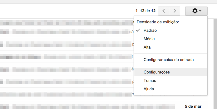 Acesse as configura??es do Gmail (Foto: Reprodu??o/Helito Bijora) 
