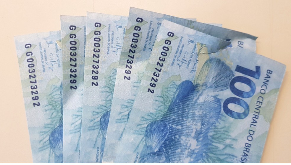 Ao todo, foram apreendidos R$ 5 mil em cédulas falsas — Foto: Polícia Federal/Divulgação