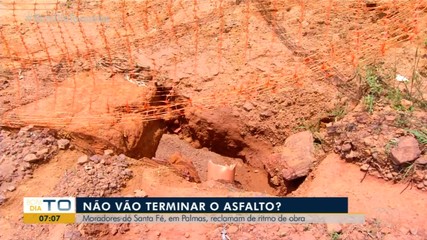 Moradores de região de Palmas reclamam de obra de asfalto parada