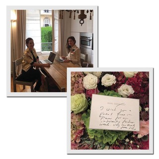 Bom dia com flores de Karl Lagerfeld para o Vogue team!Direto do endereço onde fica uma parte do team Vogue em Paris, Barbara Migliori e Vic Ceridono começam o domingo em modo trabalho, em local escolhido a dedo para nós pelo Oasis.