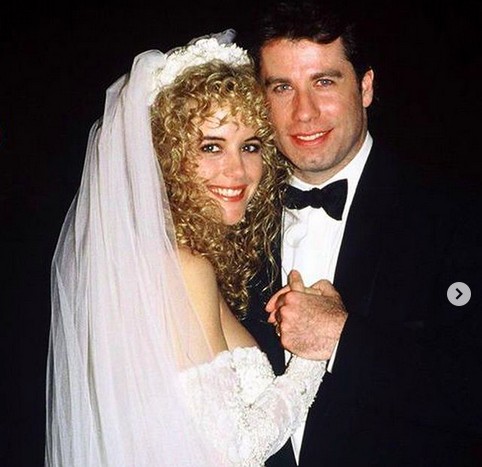 John Travolta e Kelly Preston em foto do casamento dos dois em 1991 (Foto: Instagram)