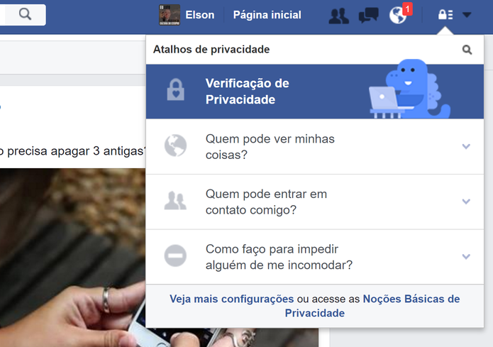 Facebook tem mais ferramentas para controle de privacidade dos posts do usuário (Foto: Reprodução/Elson de Souza)