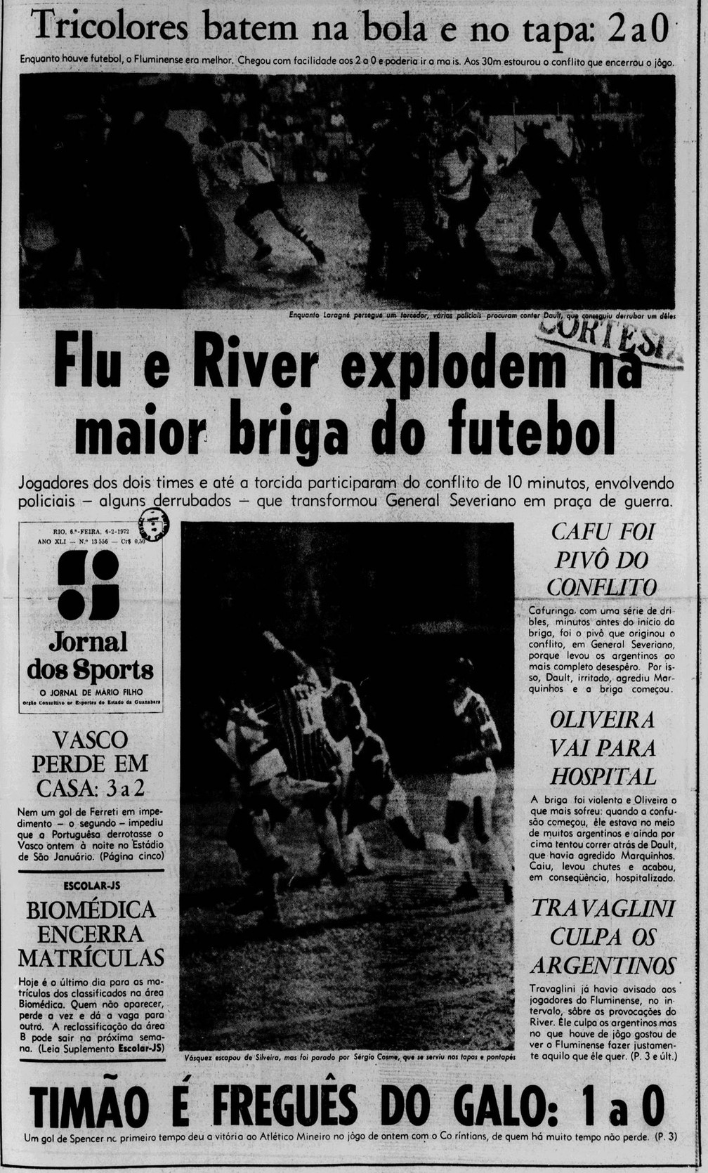 Bicho Papao Fluminense Ja Bateu River Em Jogo De Batalha Campal Nove Expulsos E Invasao Da Torcida Fluminense Ge