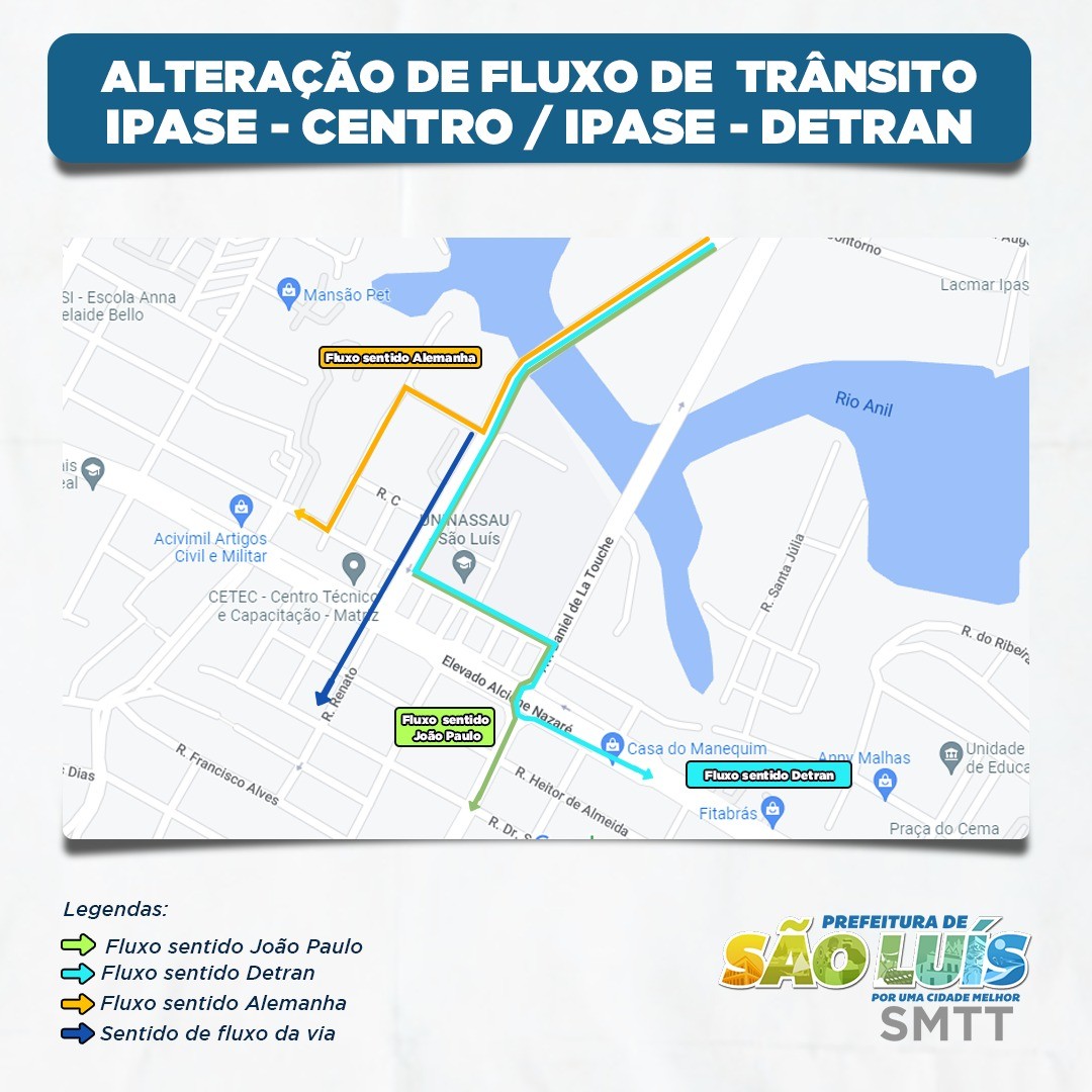 SMTT inicia alteração no trânsito na saída da Ponte  do Caratatiua, em São Luís