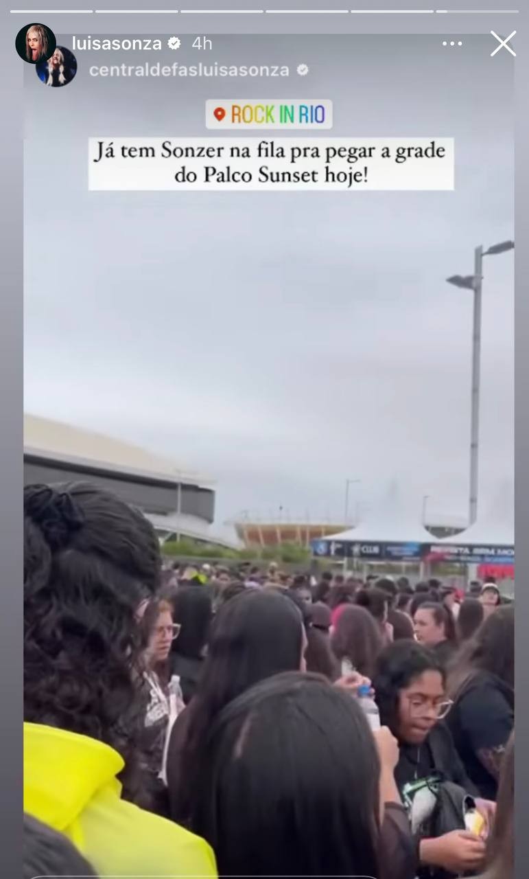 Luísa Sonza mostra fãs em fila de show para o Rock in Rio (Foto: Reprodução / Instagram)