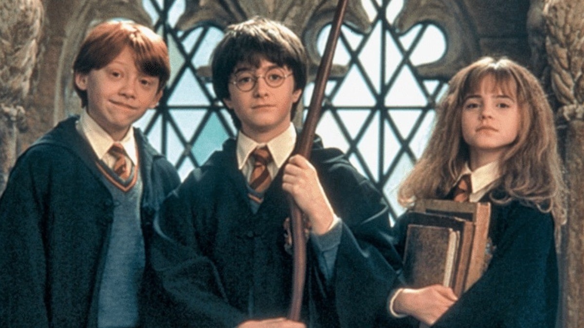 Os bruxos Rony, Harry e Hermione, da saga Harry Potter (Foto: Reprodução)