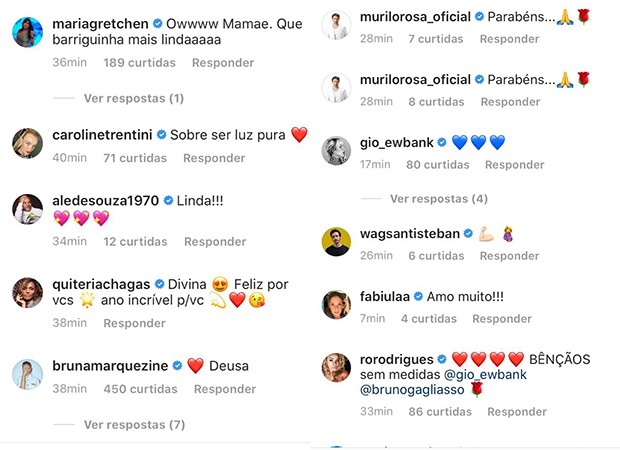 Comentários no Instagram da Giovanna Ewbank (Foto: Reprodução/Instagram)