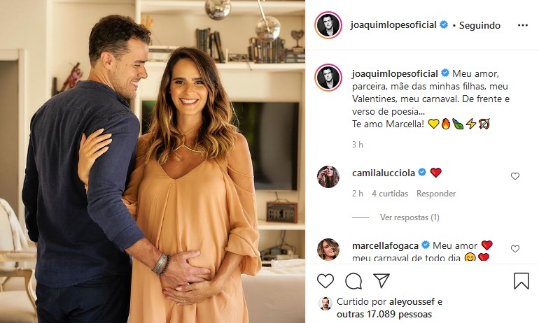 Joaquim Lopes e a Marcella Fogaça  (Foto: Reprodução/Instagram)