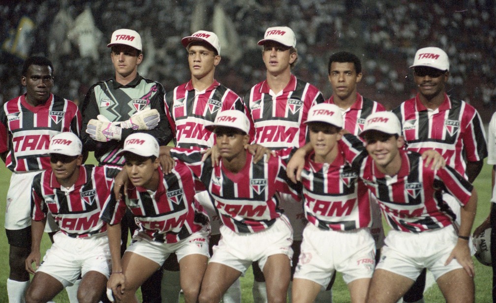 O time do São Paulo que enfrentou o Corinthians na semifinal da Copa Conmebol — Foto: DOMICIO PINHEIRO / ESTADÃO CONTEÚDO