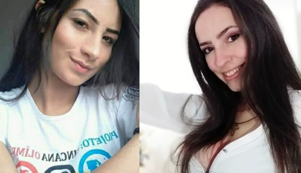 Bruna (E) e Monique (D) morreram ao caírem cerca de 30 metros em cachoeira na Serra catarinense — Foto: Redes sociais/Reprodução 