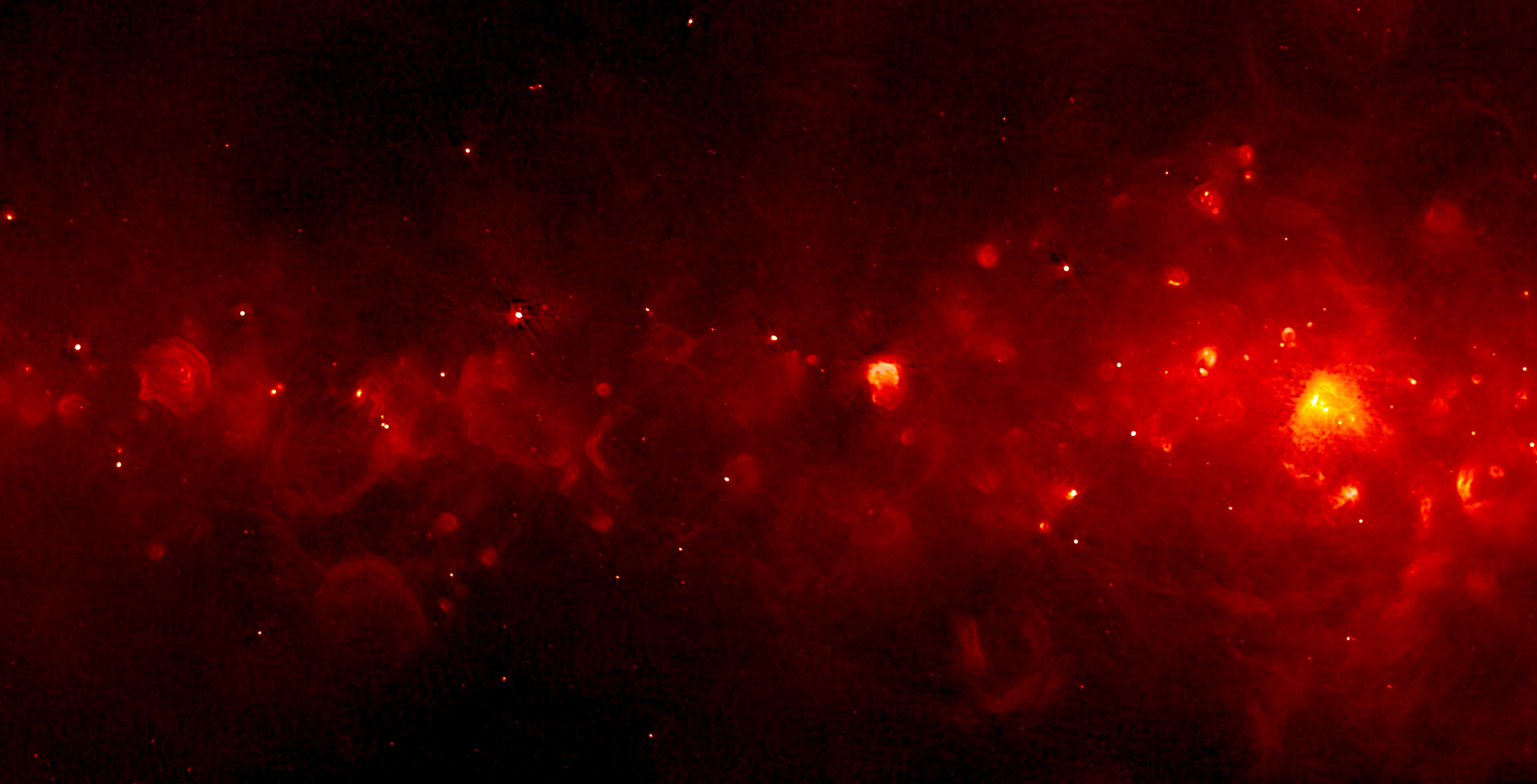 Astrônomos estudam área de formação de estrelas na Via Láctea (Foto: Brunthaler et al., Sophia Dagnello, NRAO/AUI/NSF)
