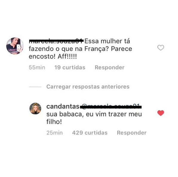 Carol Dantas rebate seguidora que a chamou de "encosto" (Foto: Instagram/Reprodução)