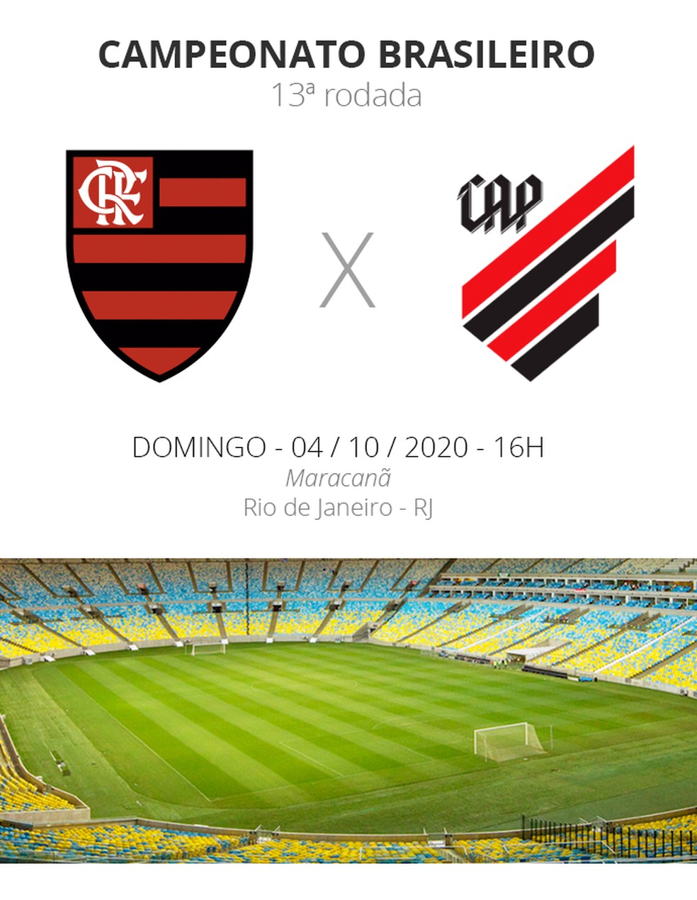 Flamengo x Athletico - domingo, 16h, no Maracanã — Foto: ge