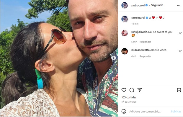 Carol Castro e Marcos Rohrig assumem namoro (Foto: Reprodução/Instagram)