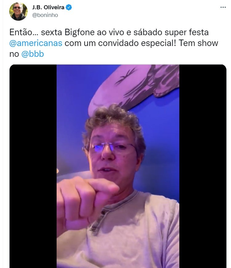 Boninho avisa que Big Fone tocará em outro dia (Foto: reprodução/twitter)
