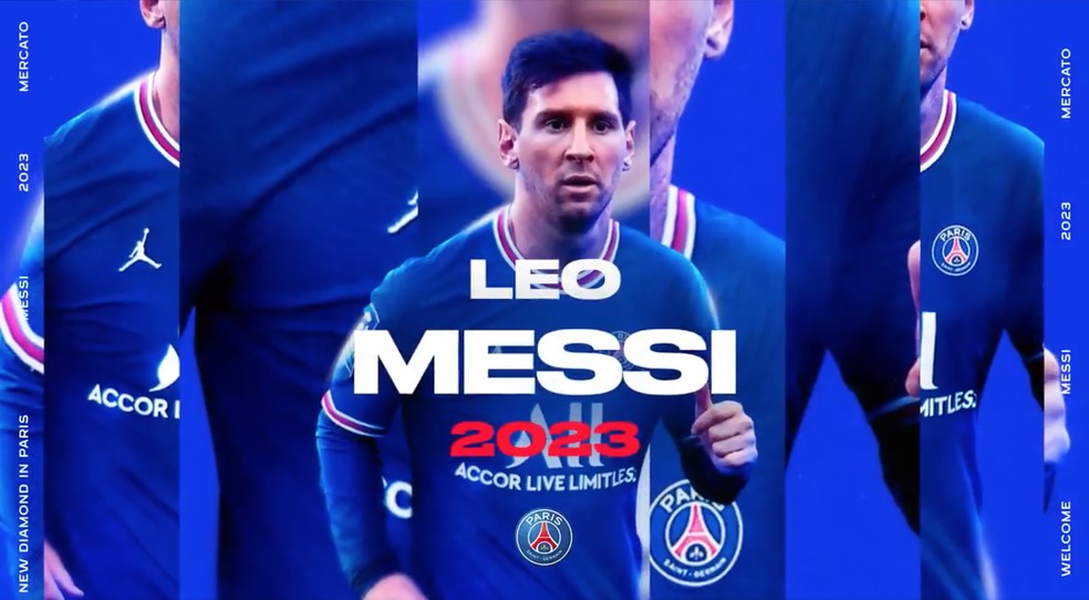 Lionel Messi fechou contrato com o Paris Saint-Germain at&eacute; 2023 &mdash; Foto: Reprodu&ccedil;&atilde;o / Twitter