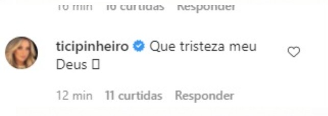 Ticiane Pinheiro lamenta morte de Dudu Braga (Foto: Reprodução Instagram)