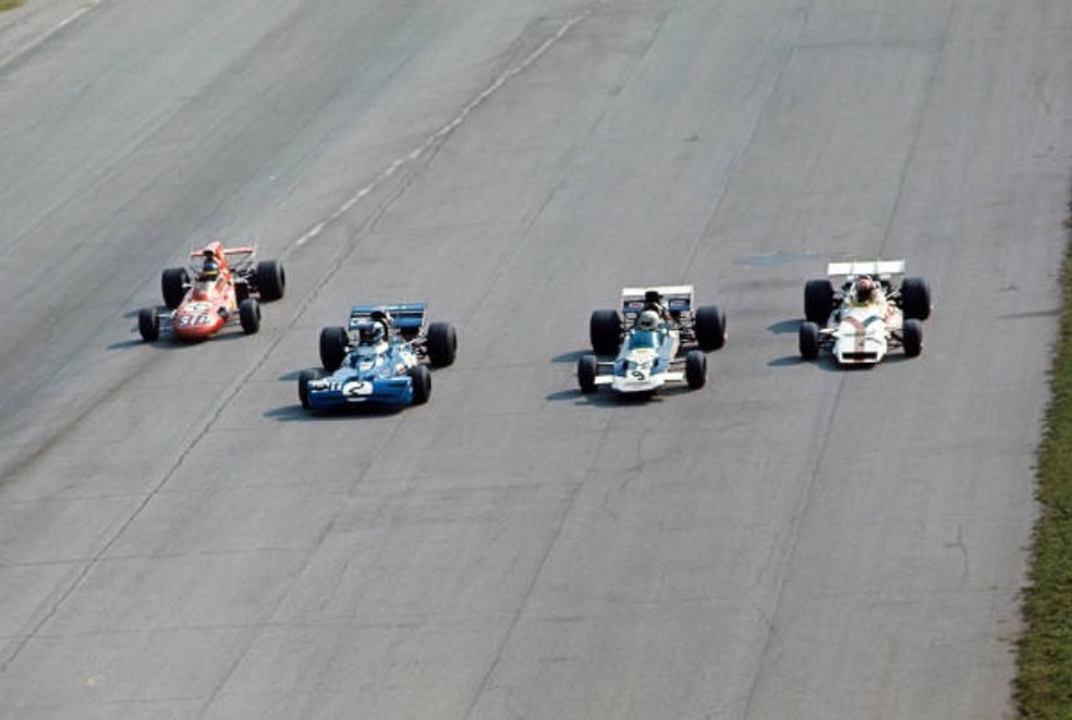 Peterson, Cevert, Hailwood e Gethin lado a lado em Monza (Foto: Getty Images)