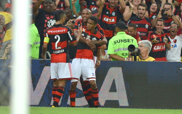 comemoração do Flamengo contra o América-RN (Foto: André Durão)