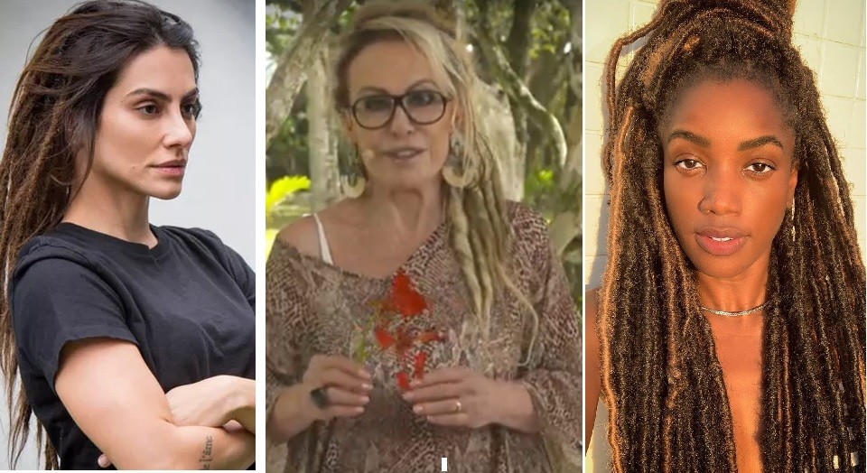 Cleo, Ana Maria Braga e IZA são algumas das famosas que já adotaram dreads (Foto: Reprodução/Instagram; TV Globo; Alex Santana)